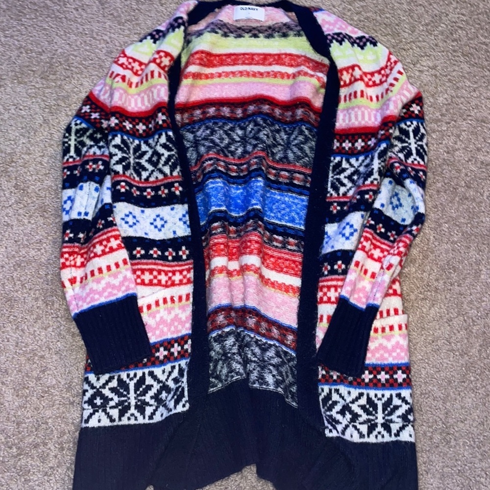 Old Navy Multicolor Patterned Cardigan